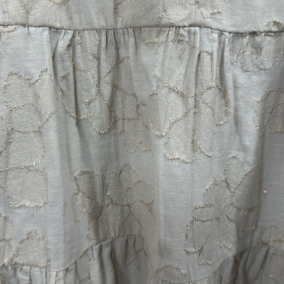 Chicos Jacquard Tiered V Neck Pockets Stretch Soft Lightweight Knee Length Dress - Picture 9 of 16